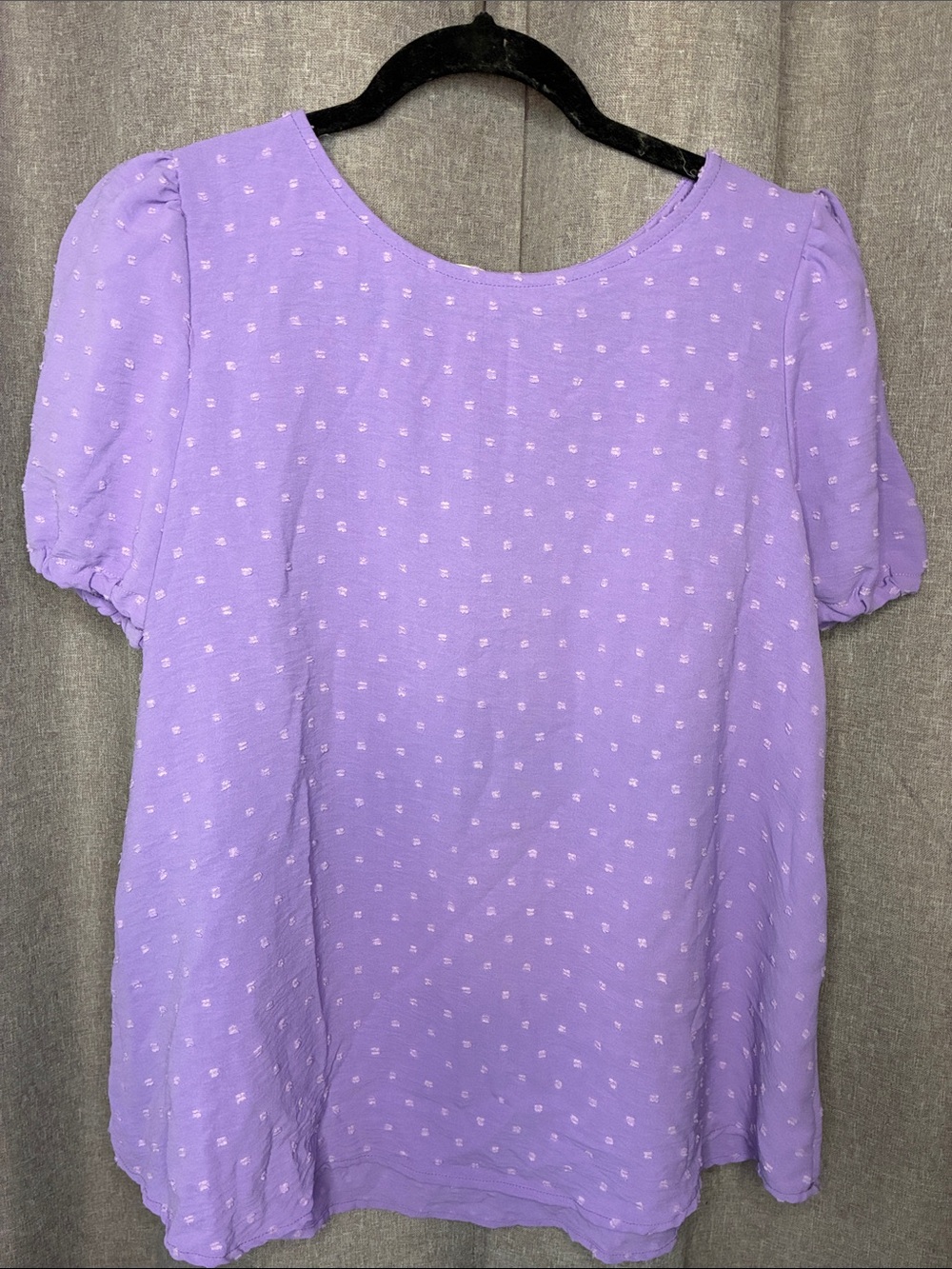 NWOT Reborn J Lavender Puff-Sleeve Dot Blouse size medium